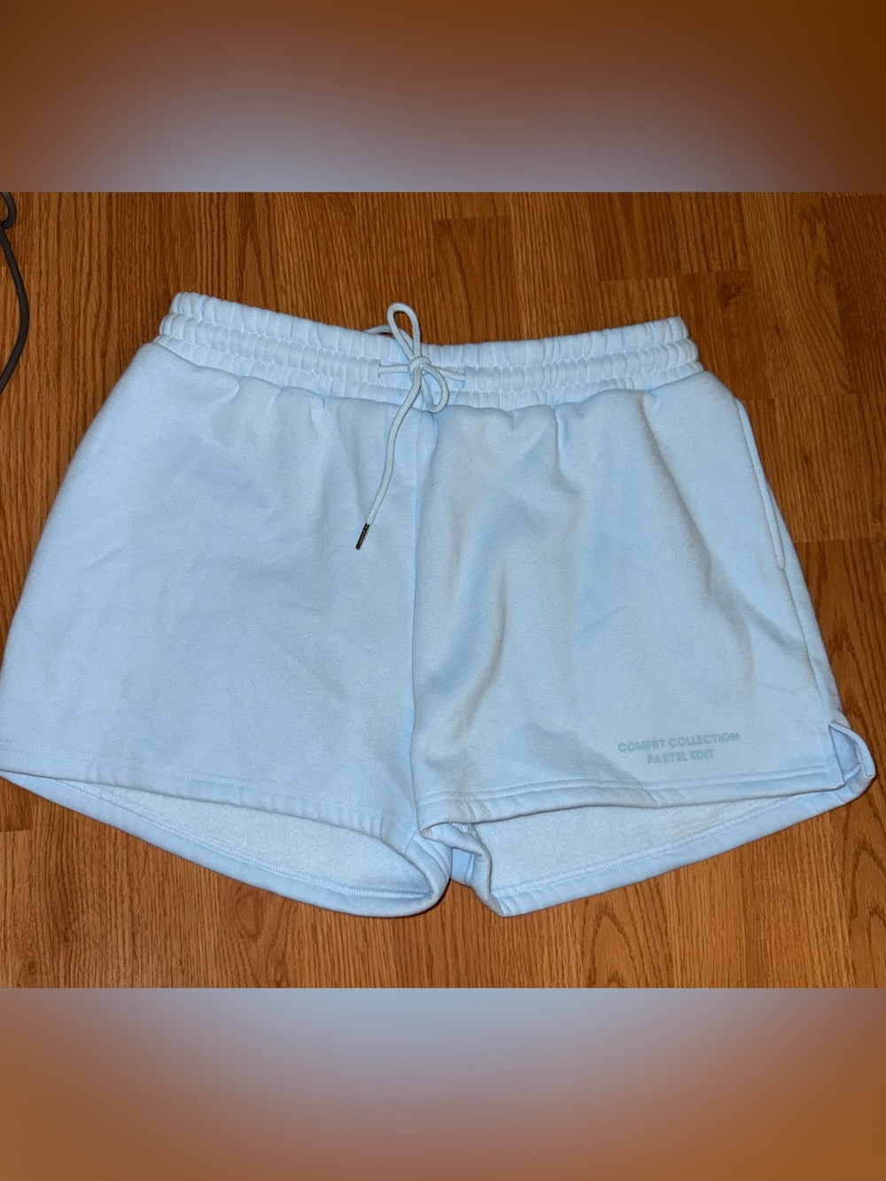 Comfrt  Pastel Blue unisex Drawstring fleece  Shorts as XL soft lounge